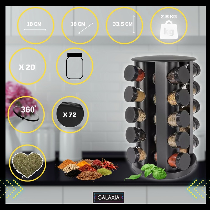 STOJAK NA PRZYPRAWY POJEMNIKI 20SZT Słoiczki Słoiki Przyprawnik i