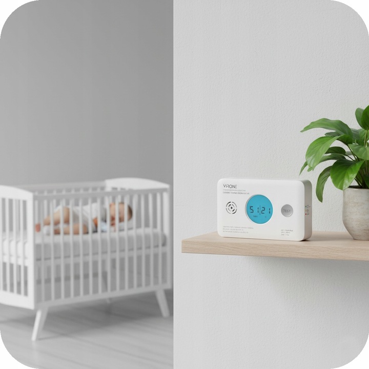 CZUJNIK CZADU TLENKU WĘGLA CZUJKA CO TERMOMETR CERTYFIKOWANY TUV + BATERIE