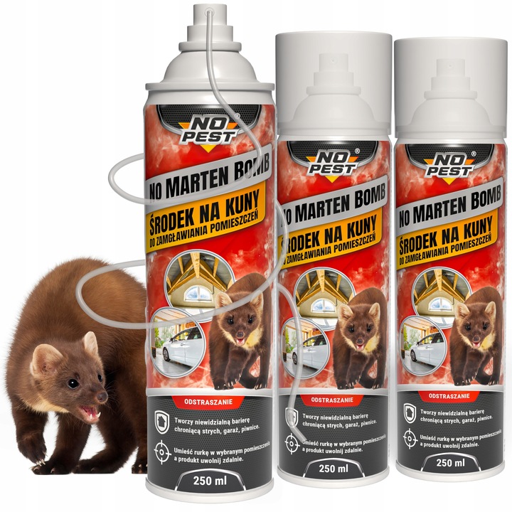 BOMBA ŚRODEK PREPARAT NA KUNY DO ODSTRASZANIA KUN DO GARAŻU PODDASZA 3