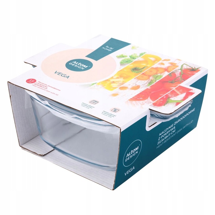 Naczynie żaroodporne 1,5l szklane do zapiekania z pokrywą Altom Design