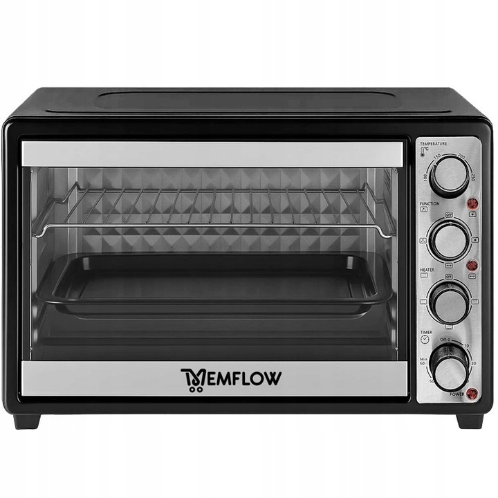 PIEKARNIK ELEKTRYCZNY MINI PIECYK PRZENOŚNY TERMOOBIEG 45L ROŻNO INOX