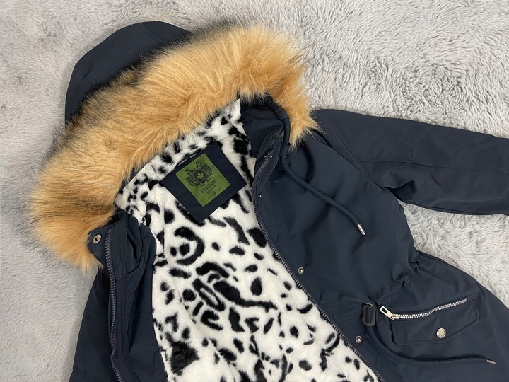 ZIMOWA PANTERA CIEPŁA PARKA KURTKA NA MISIU L
