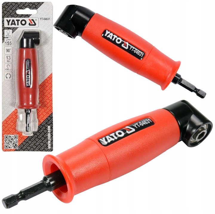YATO ADAPTER DO BITÓW KĄTOWY UCHWYT WKRĘTARKI PRZYSTAWKA 1/4 HEX 155mm