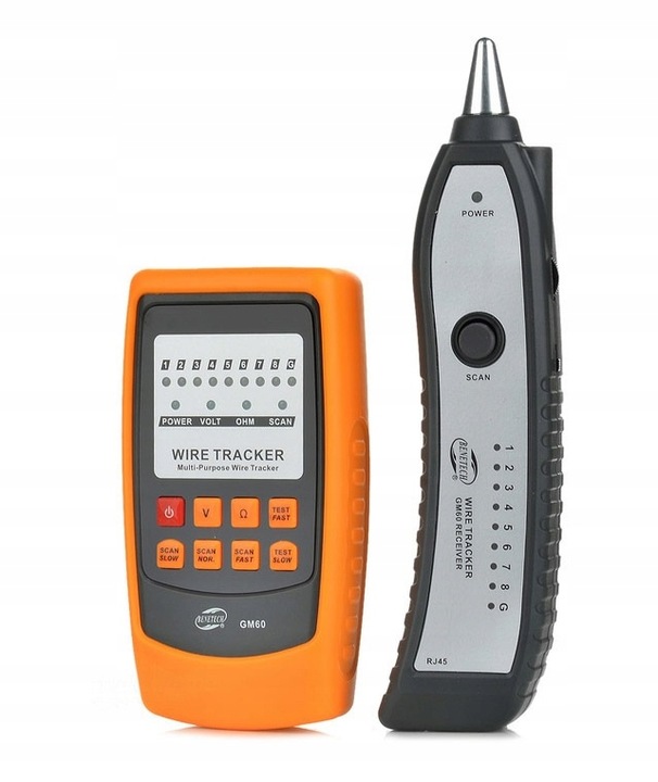 SZUKACZ PAR TESTER PRZEWODÓW DETEKTOR SIECI WIRE TRACKER RJ11 RJ45 ZESTAW