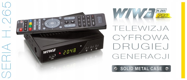Tuner DVB-T2 WIWA H.265 PRO - dekoder w solidnej metalowej obudowie