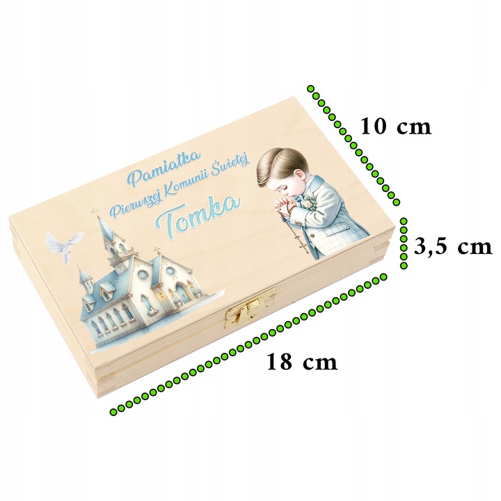 Pamiątka Komunii Świętej dla Chłopca Prezent na Komunię Pudełko