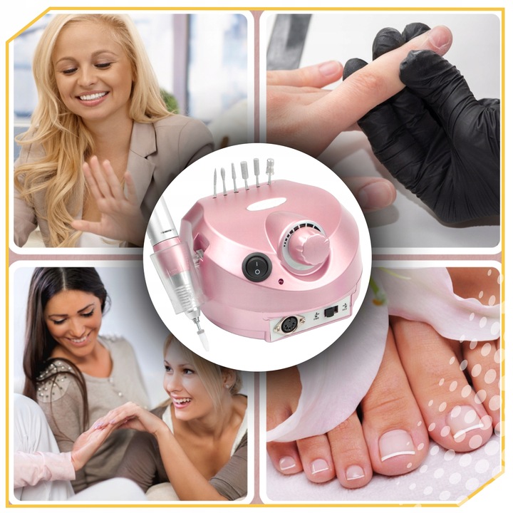 FREZARKA DO PAZNOKCI 65W MANICURE PEDICURE PROFESJONALNA MOCNA + FREZY