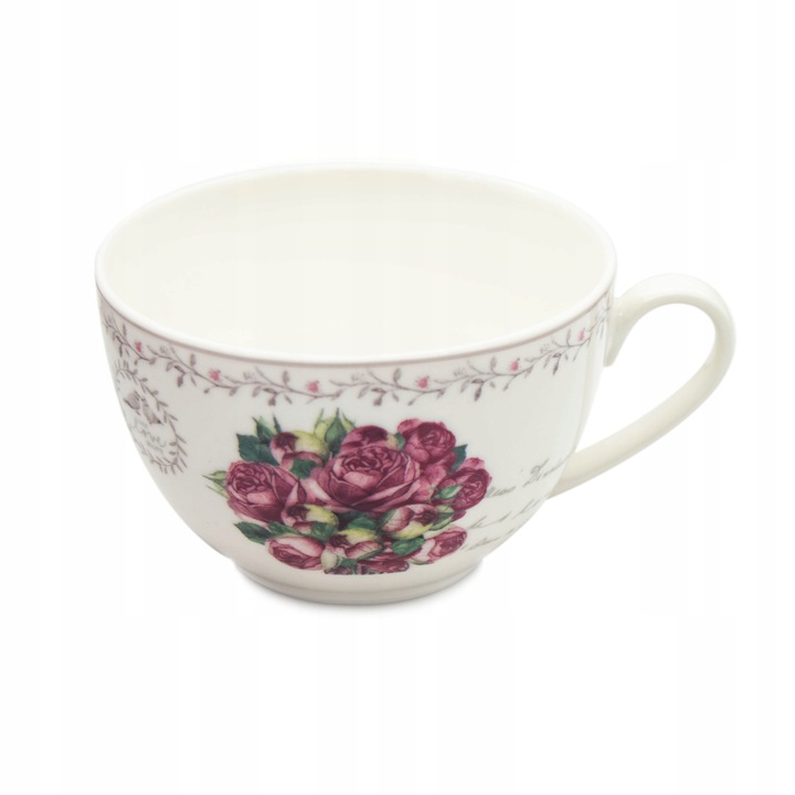 KOMPLET filiżanek 270ml ze spodkiem 2+2 BELLA FIORE zestaw kawowy