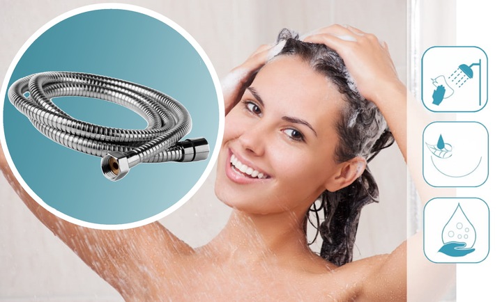 DŁUGI Wąż prysznicowy WYTRZYMAŁY bezskrętny 2m LARK-SOHO-2.200