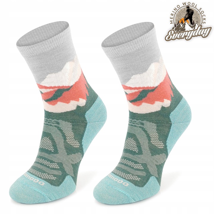 Wełniane termoaktywne skarpety turystyczne na lato 70% merino Comodo 39-42