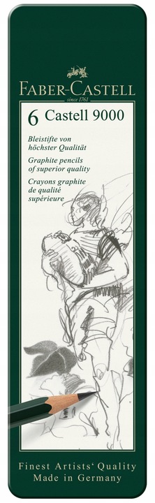 Zestaw ołówków grafitowych Castell 9000 Faber-Castell 6 szt