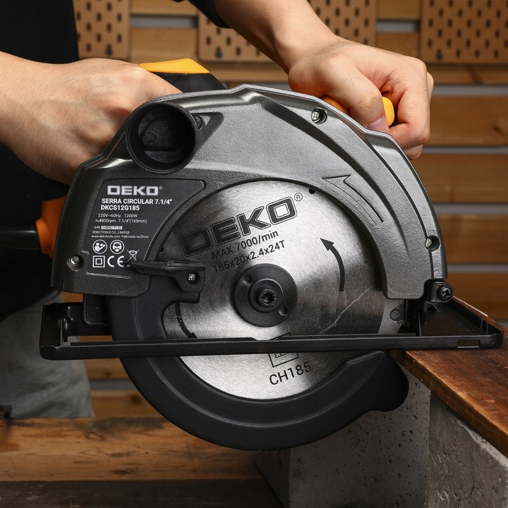 PIŁA TARCZOWA PRZECINARKA RĘCZNA PILARKA DO DREWNA 1200W TARCZA 185MM