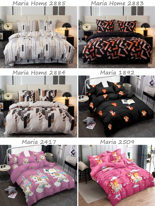 Pościel 160x200 + 2 poszewki KOMPLET POŚCIELI bawełnianej satyny WYBÓR