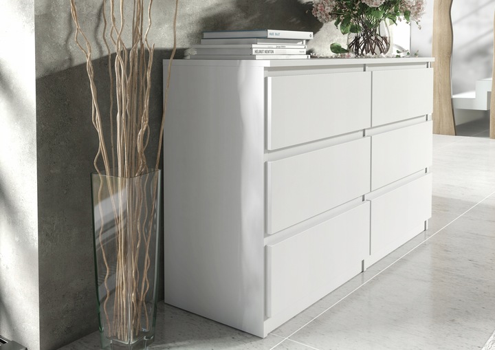 KOMODA 6 SZUFLAD 100CM BIAŁA