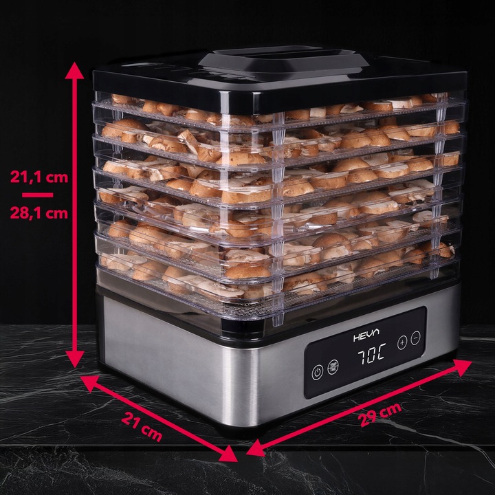 Suszarka do grzybów owoców ATEST PZH stalowe sita HEVA duża aż