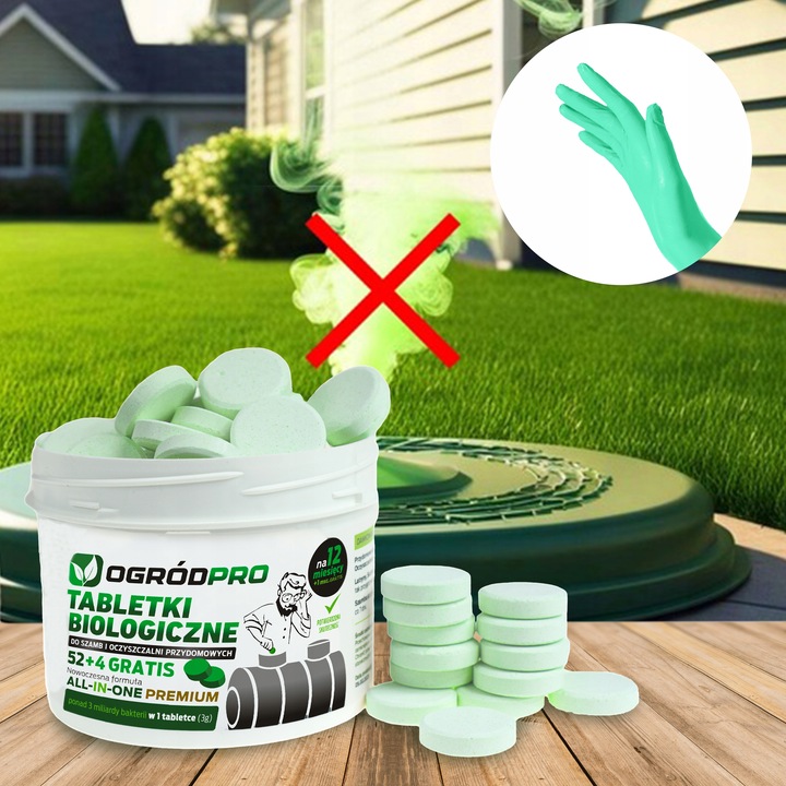 Tabletki Bakterie do szamba Oczyszczalni na Rok Tłuszcze All in One