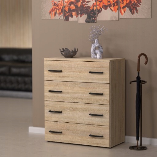 SZAFKA NA BUTY DĄB SONOMA 71x82.9x35 4 PÓŁKI REGAŁ STOJAK BEZ