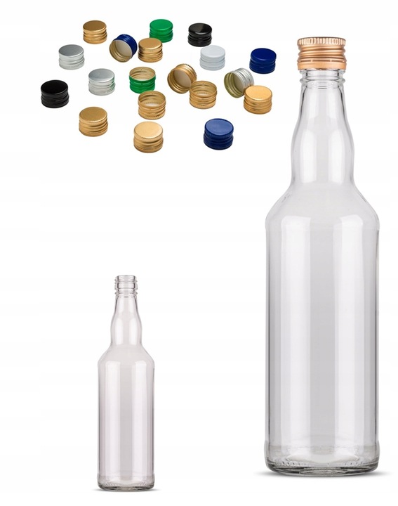 10 szt. - Butelka szklana 500 ml z zakrętką -butelki do bimbru, wódki, soku