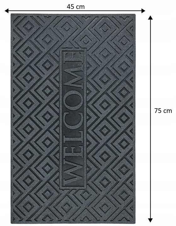 WYCIERACZKA POD DRZWI ZEWNĘTRZNA GUMOWA WEJŚCIOWA WELCOME BŁYSZCZĄCA