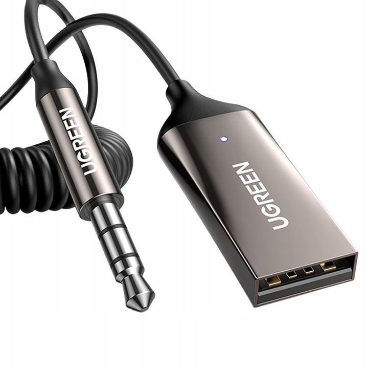 UGREEN TRANSMITER ADAPTER SAMOCHODOWY USB BLUETOOTH 5.0 KABEL AUX