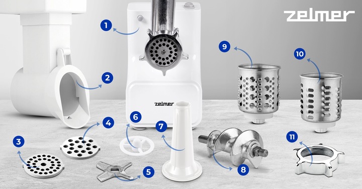 MASZYNKA DO MIELENIA MIĘSA MASZYNA ELEKTRYCZNA ZELMER 1500W 2 KG/MIN