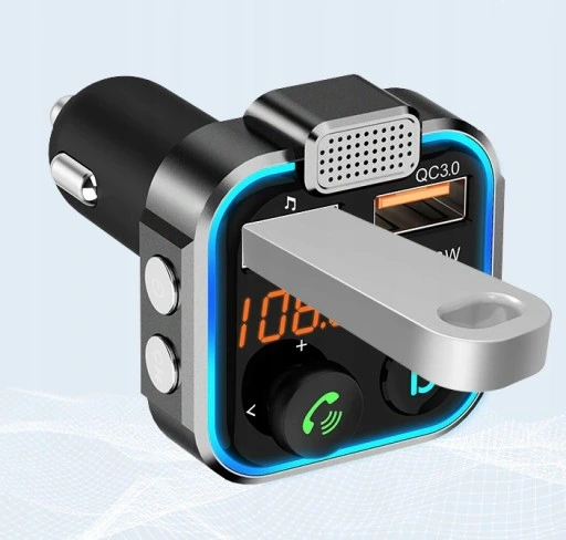 TRANSMITER FM BLUETOOTH SZYBKA ŁADOWARKA QC USB PD