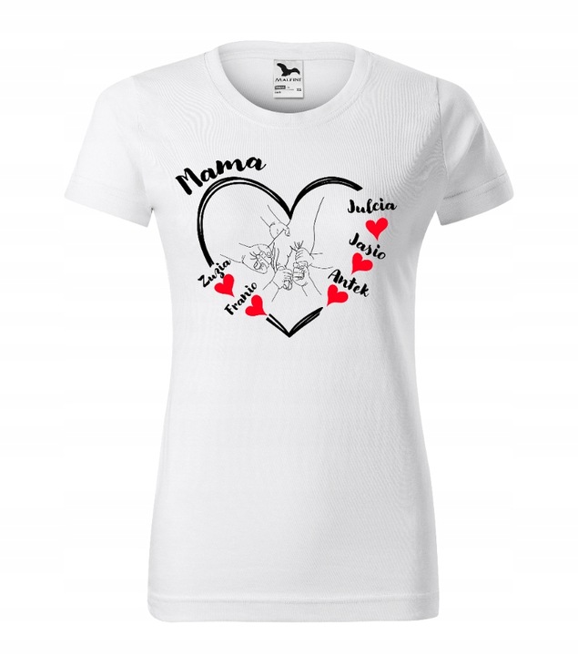 KOSZULKA DZIEŃ MAMY PREZENT DZIEŃ MATKI PERSONALIZOWANY Z IMIONAMI DZIECI M
