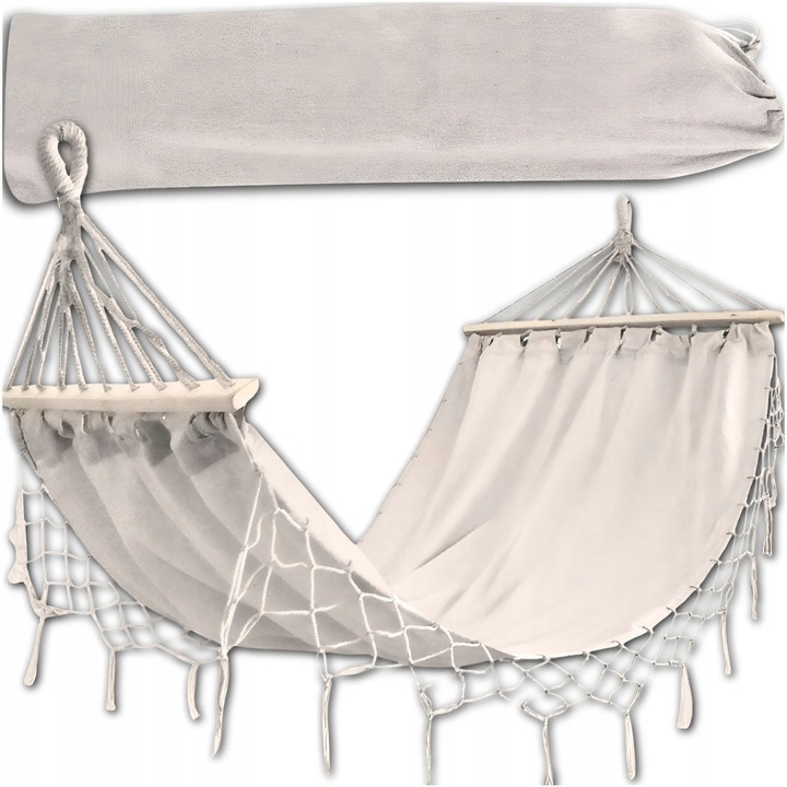 Wygodny HAMAK OGRODOWY BOHO makrama HUŚTAWKA ogrodowa LEŻAK WISZĄCY mocny