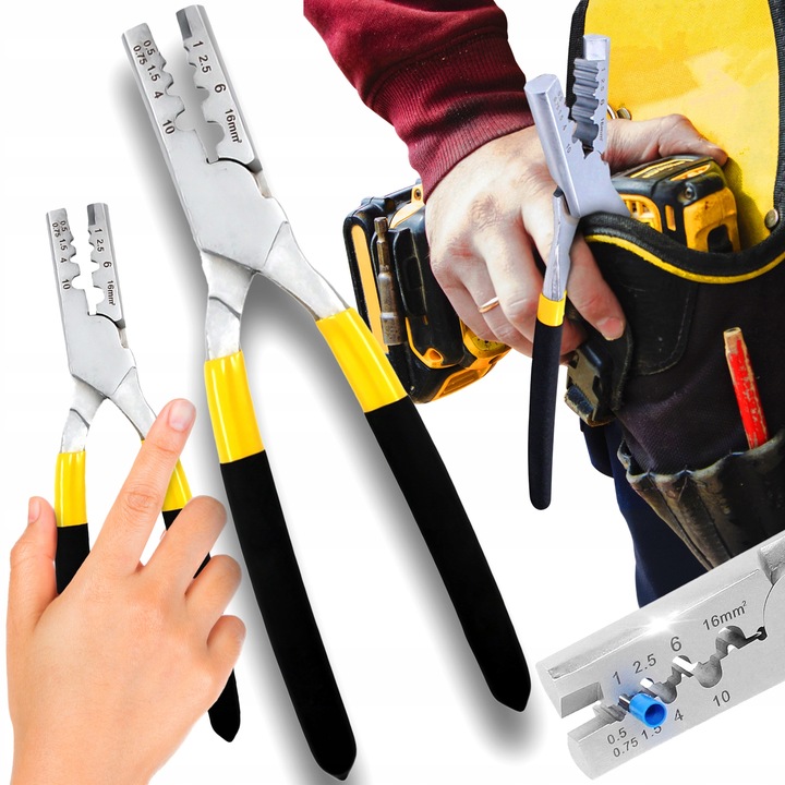 Zaciskarka praska DO KABLI przewodów TULEJEK końcówek konektorów