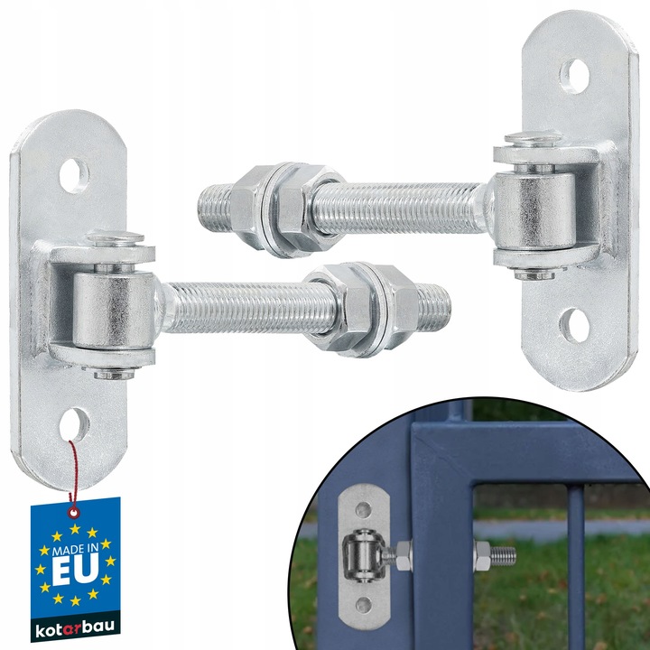 ZAWIAS BRAMOWY WKRĘCANY REGULOWANY M16 MM 2 OTWORY DO BRAM FURTEK 2