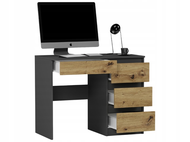 Meble Biurko komputerowe stolik 90cm antracyt mix artisan N34
