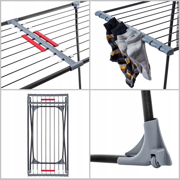 SUSZARKA NA PRANIE STOJĄCA UBRANIA BIELIZNĘ TELESKOPOWA ROZSUWANA 20m
