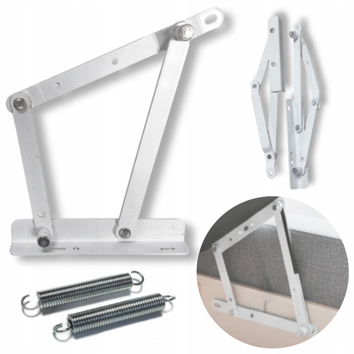 PODNOŚNIK WERSALKI KANAPY ŁÓŻKA TAPCZANU ZESTAW L+P 2 SPRĘŻYNY STAL