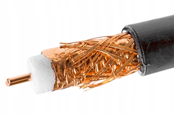 KABEL KONCENTRYCZNY PRZEWÓD ANTENOWY ŻEL CZARNY CU ZIEMNY MIEDŹ VAYOX 15m