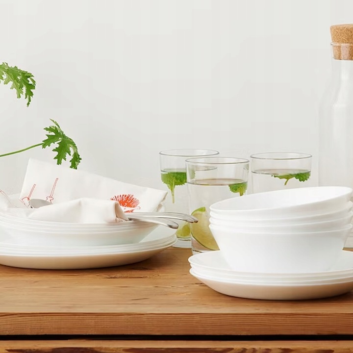 Serwis obiadowy Ikea OFTAST 18 szt miski talerze talerzyki