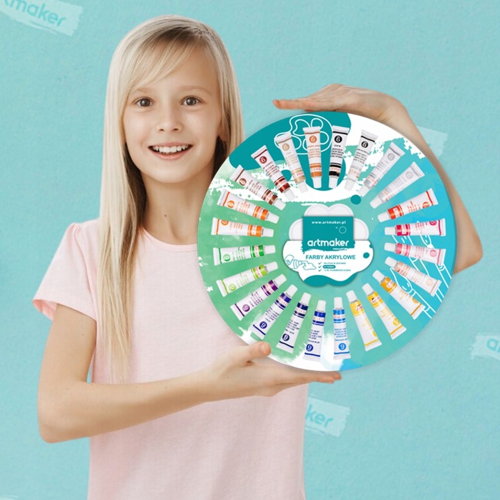 Farby Akrylowe Akryle Farbki Do Malowania 24 szt 12 ml Paletka Zestaw Farb