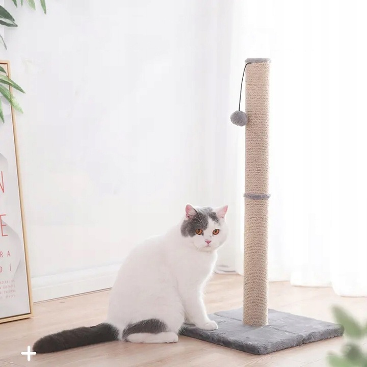 STABILNY WYSOKI SŁUPEK DRAPAK DO DRAPANIA 88 CM DLA KOTA SZEROKA PODSTAWA