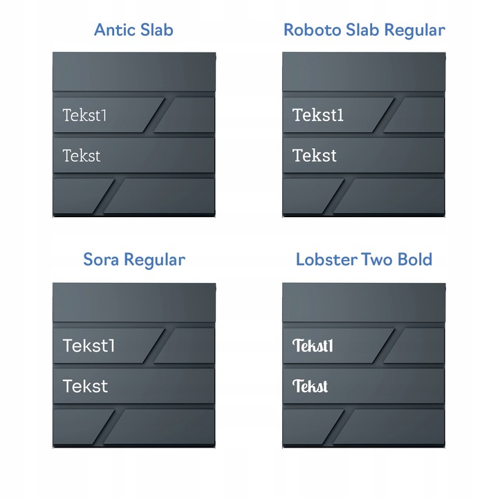 DUŻA SKRZYNKA NA LISTY Z ADRESEM NUMEREM DOMU |4 CZCIONKI| ANTRACYT