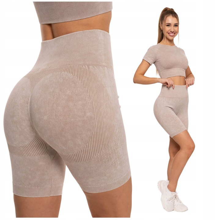 Kolarki KRÓTKIE LEGGINSY DAMSKIE Bikery Push-Up Wysoki Stan MORAJ L/XL