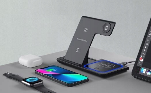 Ładowarka Indukcyjna Stacja Dokująca Apple Iphone AirPods Qi USB 3w1 LED