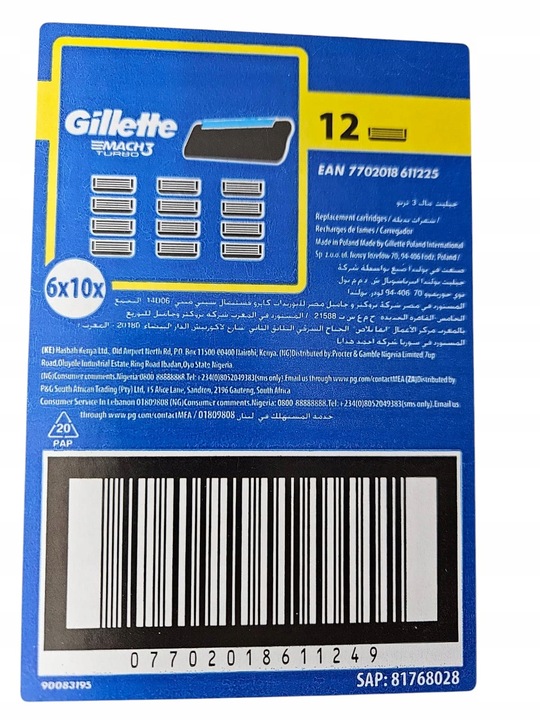 TURBO MACH3 12 SZTUK - TAK GOLI ORYGINALNY NOŻYK GILLETTE !