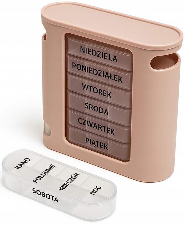 Pojemnik na leki kasetka pudełko na tabletki 7 dni 4 pory dnia