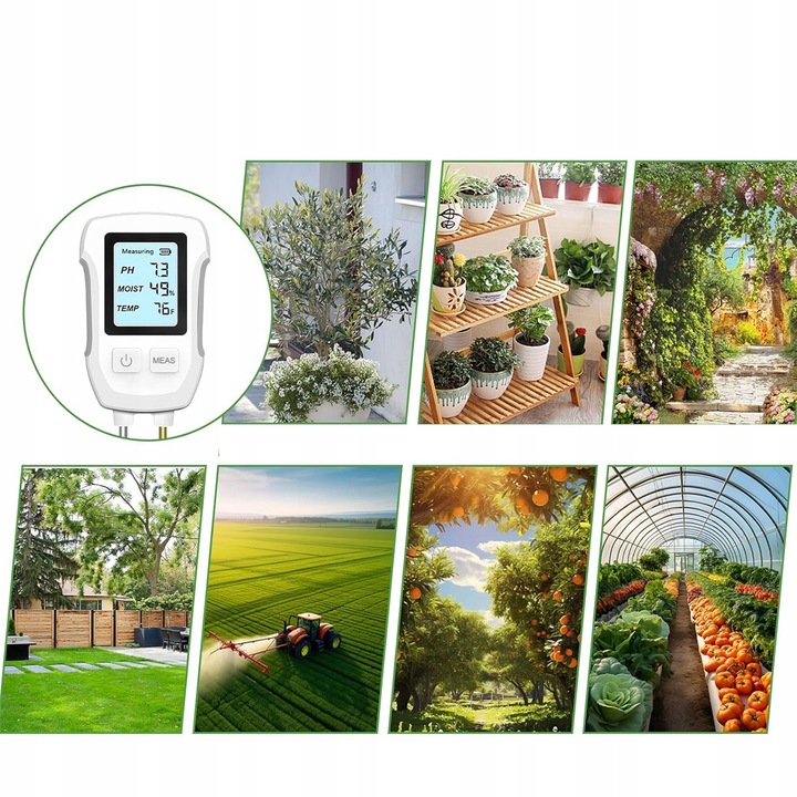 Miernik pH gleby 3w1 tester wilgotności ziemi i podłoża dokładny