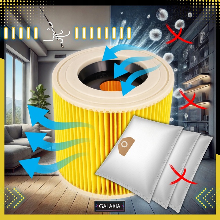 10x WORKI DO ODKURZACZA KARCHER WD3 WOREK WD 3 WD WD 6 SE 4001 Plus