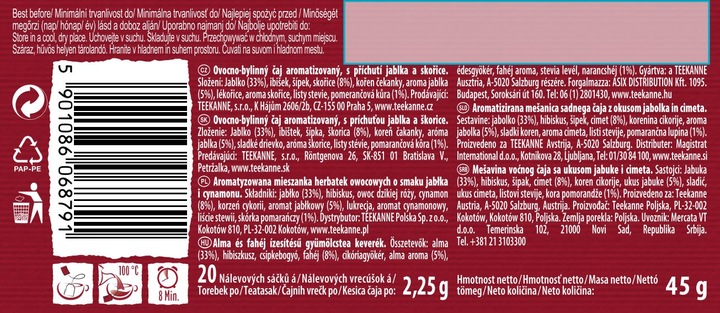 (x6) TEEKANNE Herbata Apple Cinnamon 20tb