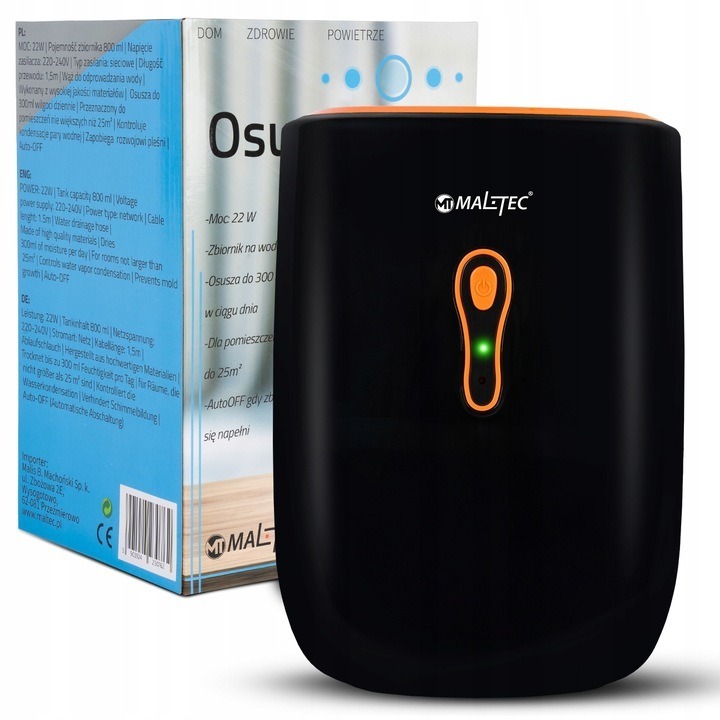 OSUSZACZ POWIETRZA POCHŁANIACZ WILGOCI CICHY WYDAJNY MALTEC 0,8L