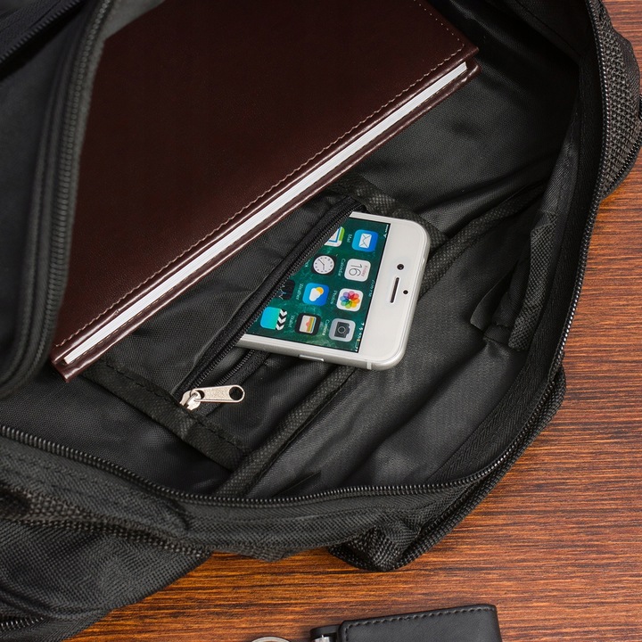 Męska torba do pracy A4 materiałowa pojemna lekka raportówka na dokumenty