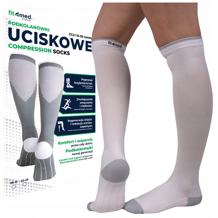 SKARPETY KOMPRESYJNE PODKOLANÓWKI UCISKOWE PRZECIWŻYLAKOWE ŻYLAKI