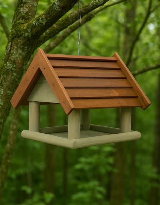 DUŻY karmnik dla ptaków DREWNIANY impregnowany OZDOBA budka XXL