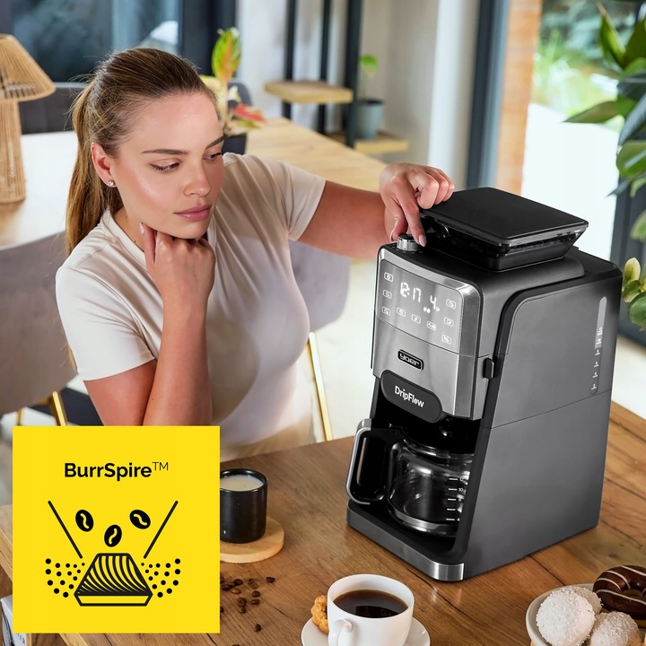 Ekspres przelewowy do kawy z Młynkiem żarnowym Yoer 1520W 1,5L